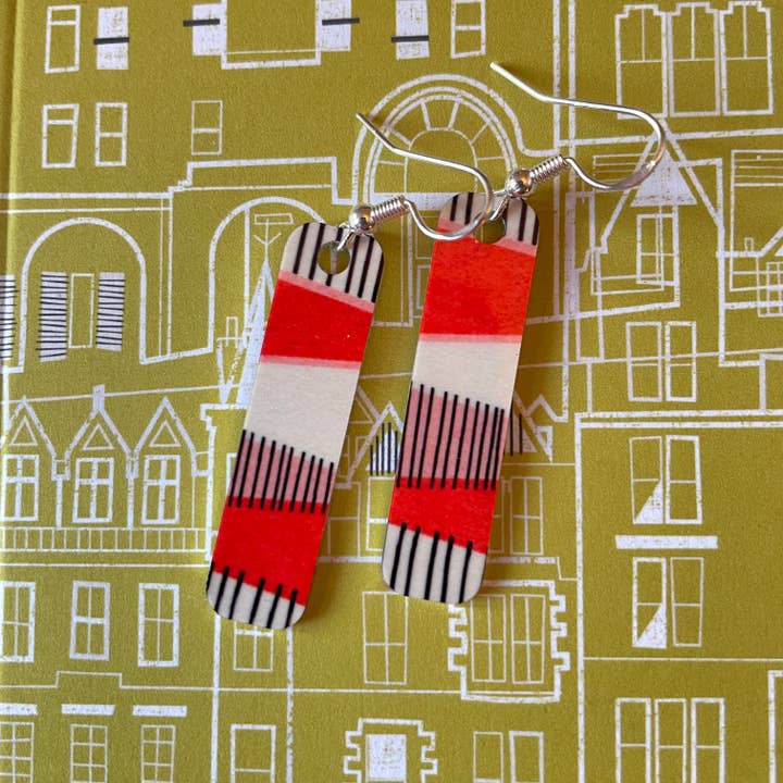 Strata Earrings (Pink & Red) - NEW for wholesale by Jenni Douglas Designs