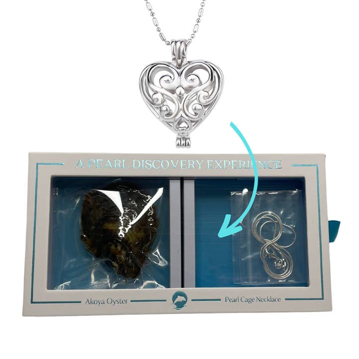 Swirl Heart - Coffret à huîtres et collier à faire soi-même pour la vente par Island Pearl Traders