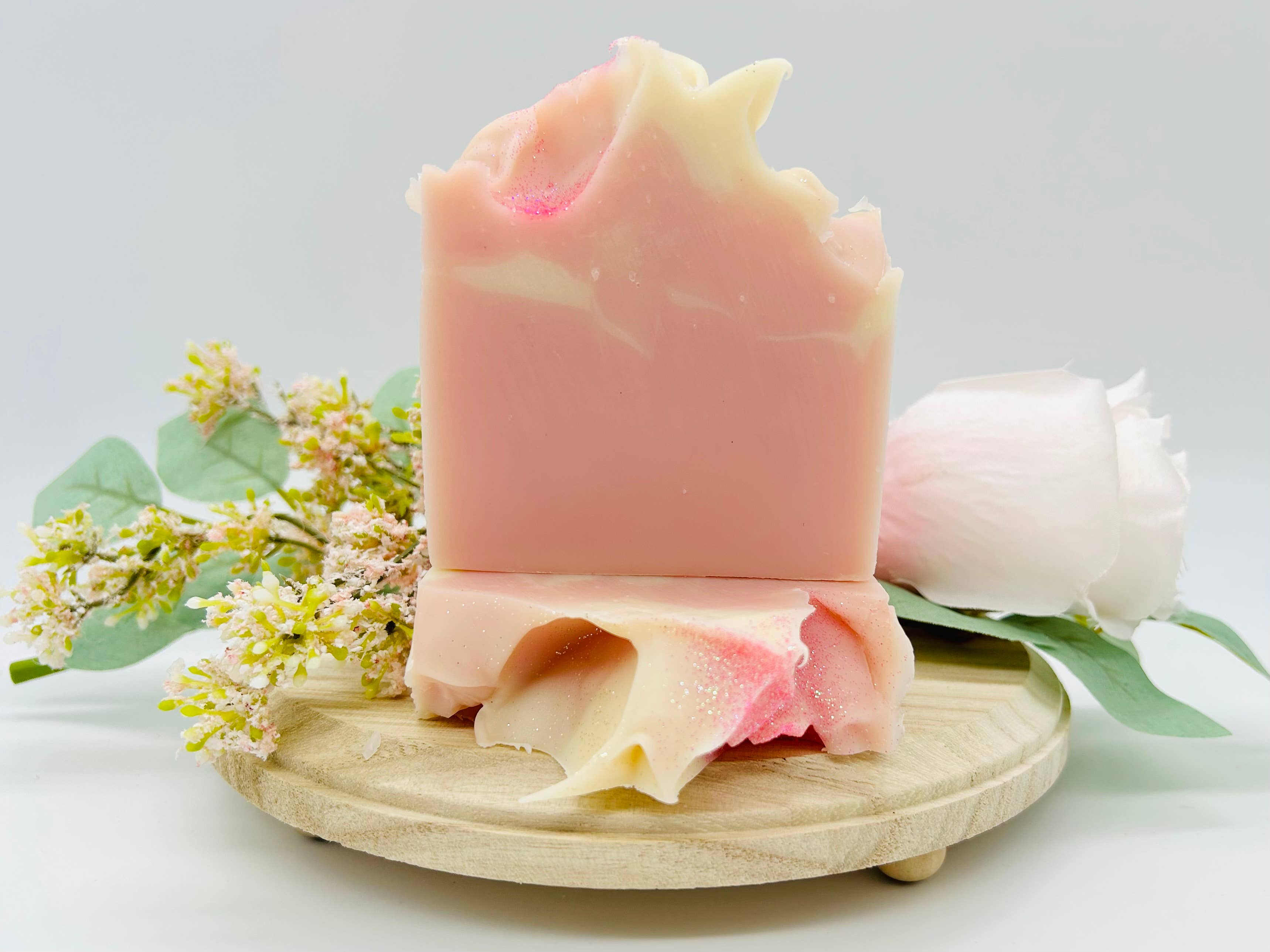 SARATOGA NATURAL BODY CARE LLC - Wholesale Bar Soap - Pink Berry Mimosa Handmade Soap Bar VEGAN COLD PROCESS1