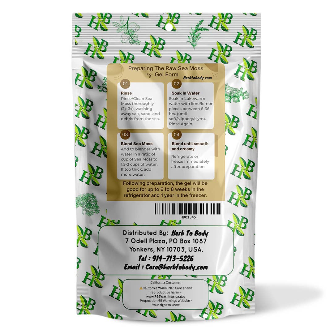 Herb To Body - Wholesale Herbs - Gold Sea Moss (Dry) -  Wildcrafted From Caribbean 4oz1