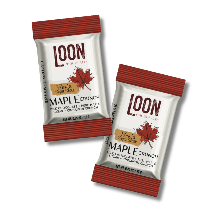 Loon Chocolate - Wholesale Chocolate Bar - Maple Crunch Mini Bars (70-Count Display Box)1