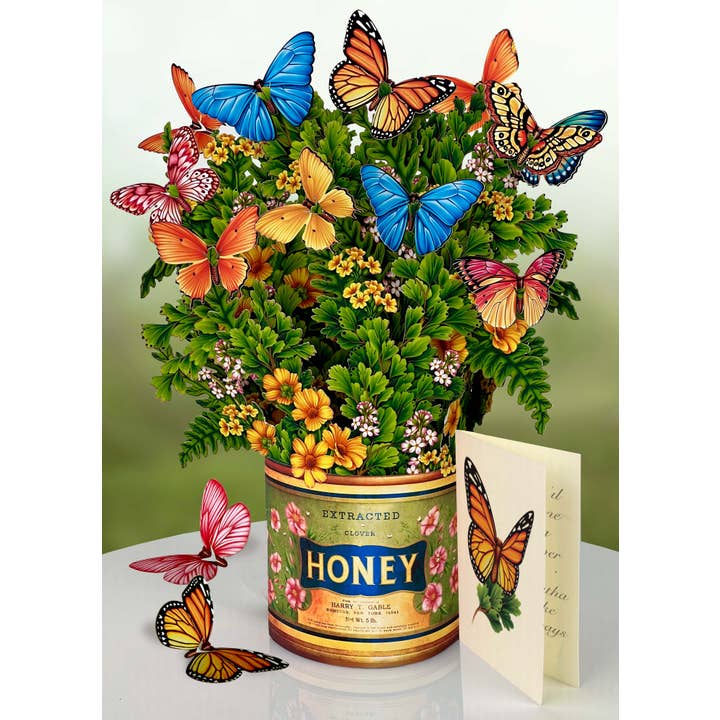 FreshCut Paper LLC - Wholesale Everyday Greeting Card - Butterflies & Buttercups (8 Pop-up Greeting Cards)