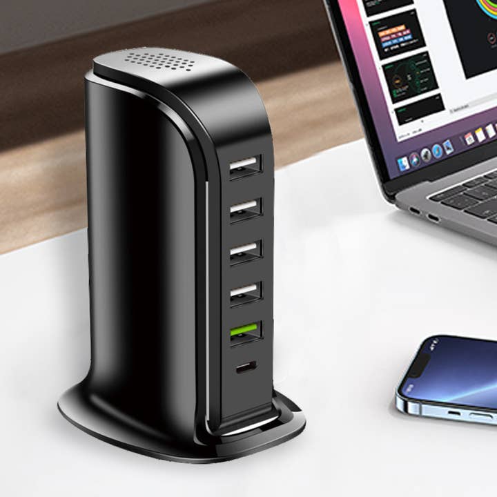 Tech Trendz - Wholesale Dock en standaard voor telefoon - 6 USB-oplaadtoren