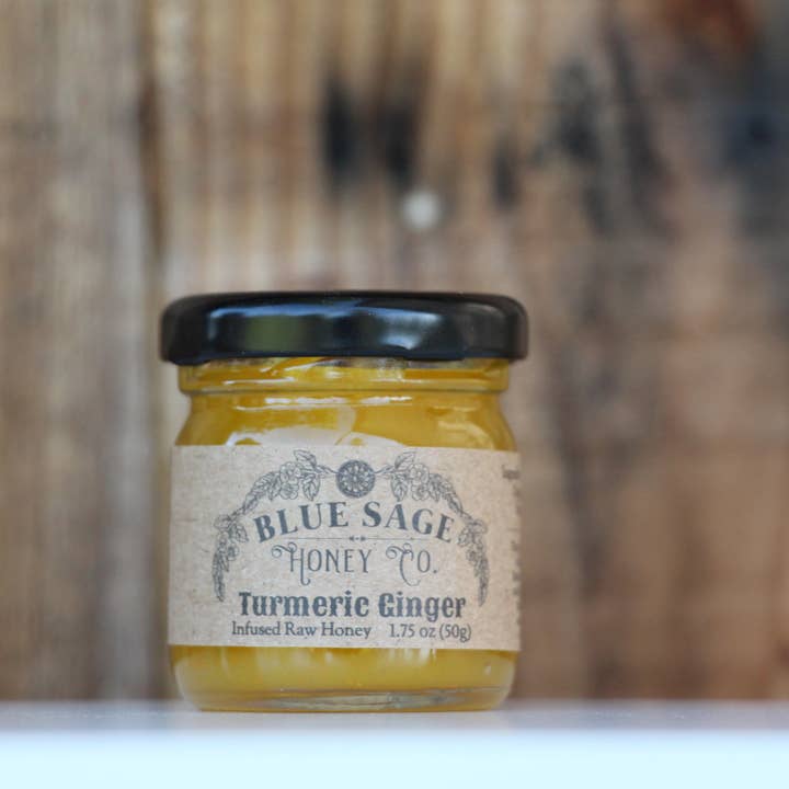 Blue Sage Honey Co. - Wholesale Honey - Turmeric Ginger Infused Raw Honey Organic Turmeric & Ginger