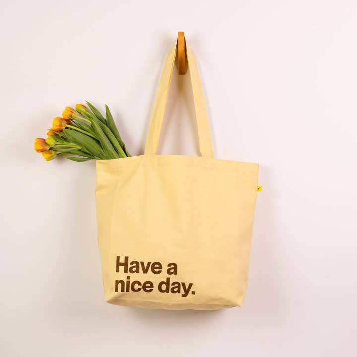 Fluf - Wholesale Tote Bag - Women's - Roomy Classic - Nice Day Butter Espresso1