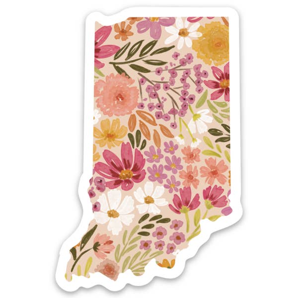 Elyse Breanne Design - Wholesale Sticker - Indiana State Floral Sticker 3x2in.1