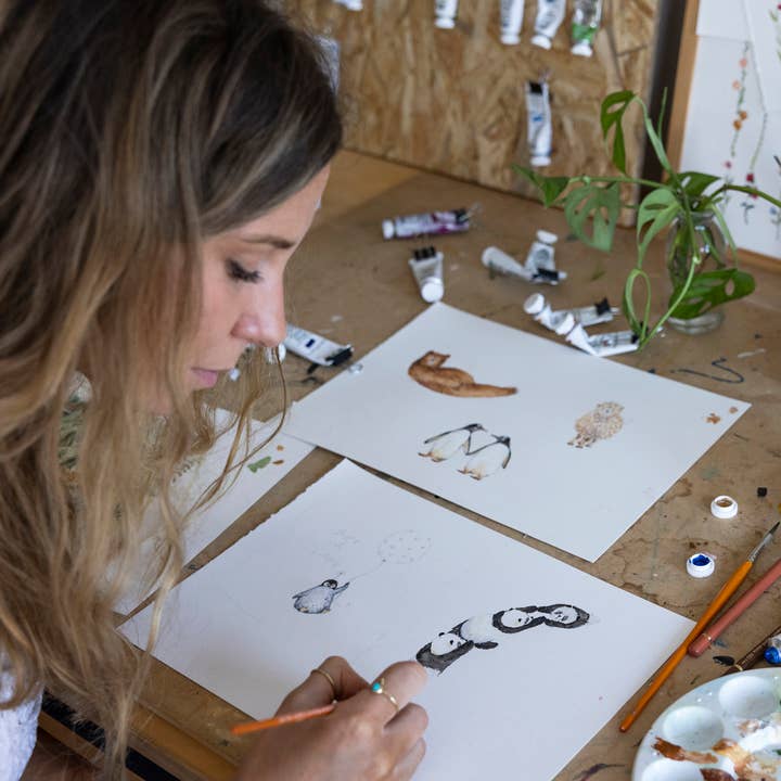 Louise Mulgrew – postal de parabéns por atacado – Mini Cartão de Aniversário de Tigre e Chapéu de Festa1