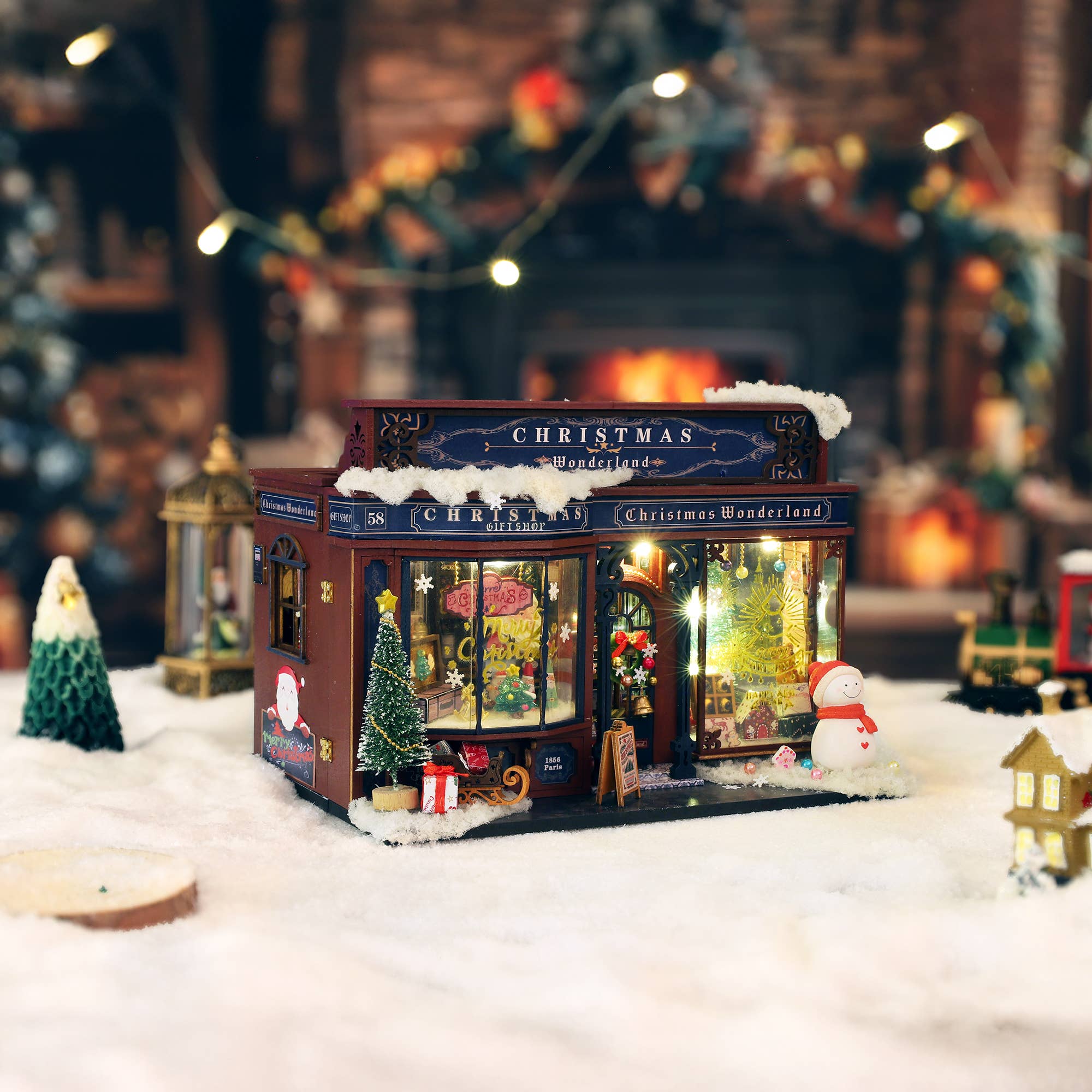 Hands Craft Intl – wholesale DIY craft kit – DIY Miniature House Kit: Christmas Wonderland1
