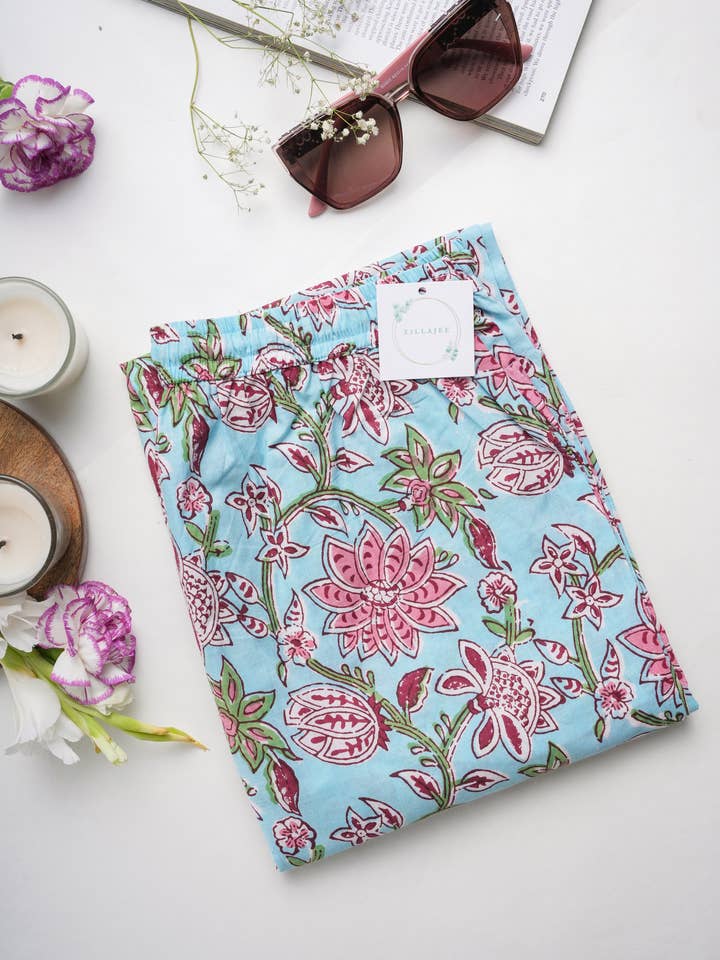 Zillajee - Wholesale Sleepwear Bottom - Women's - Cotton Pajama Pants Women - Blushing Blooms3