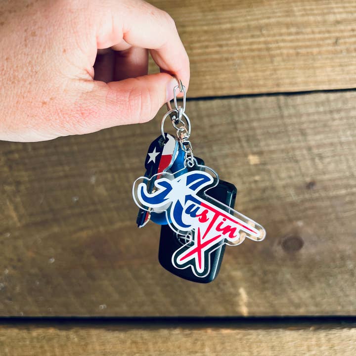 The Sticker Box | Texas Inspired Stickers & Magnets - Wholesale Keychain - Unisex - Austin Texas Keychain Austin lover Gift Stocking Stuffer