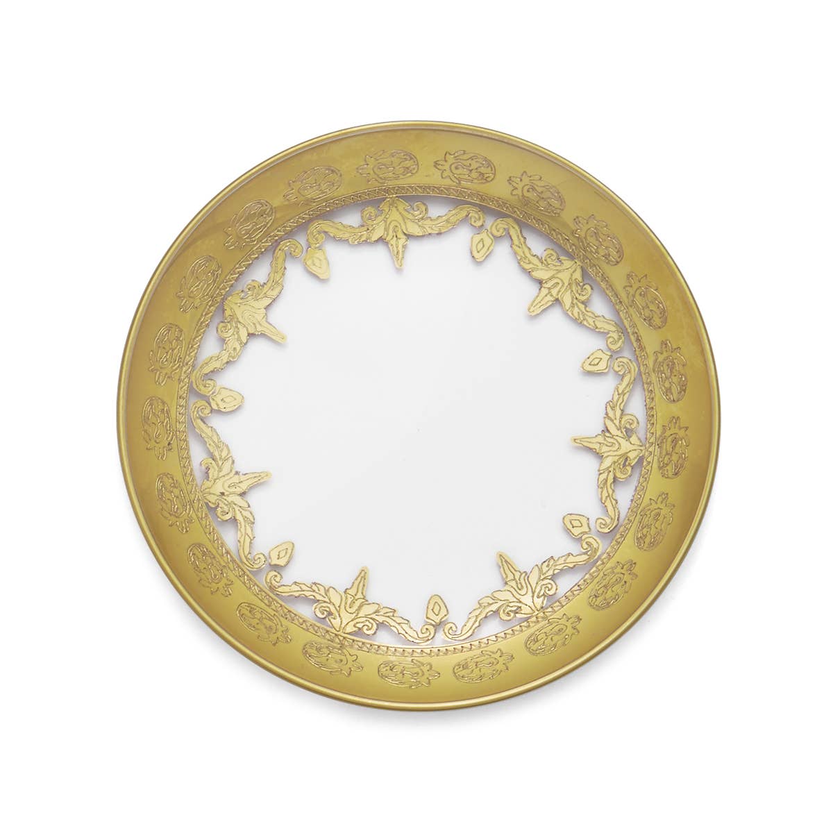 Arte Italica & Crown Linen Designs - Wholesale Appetizer Serveware - Vetro Gold Bread /Canapé Plate