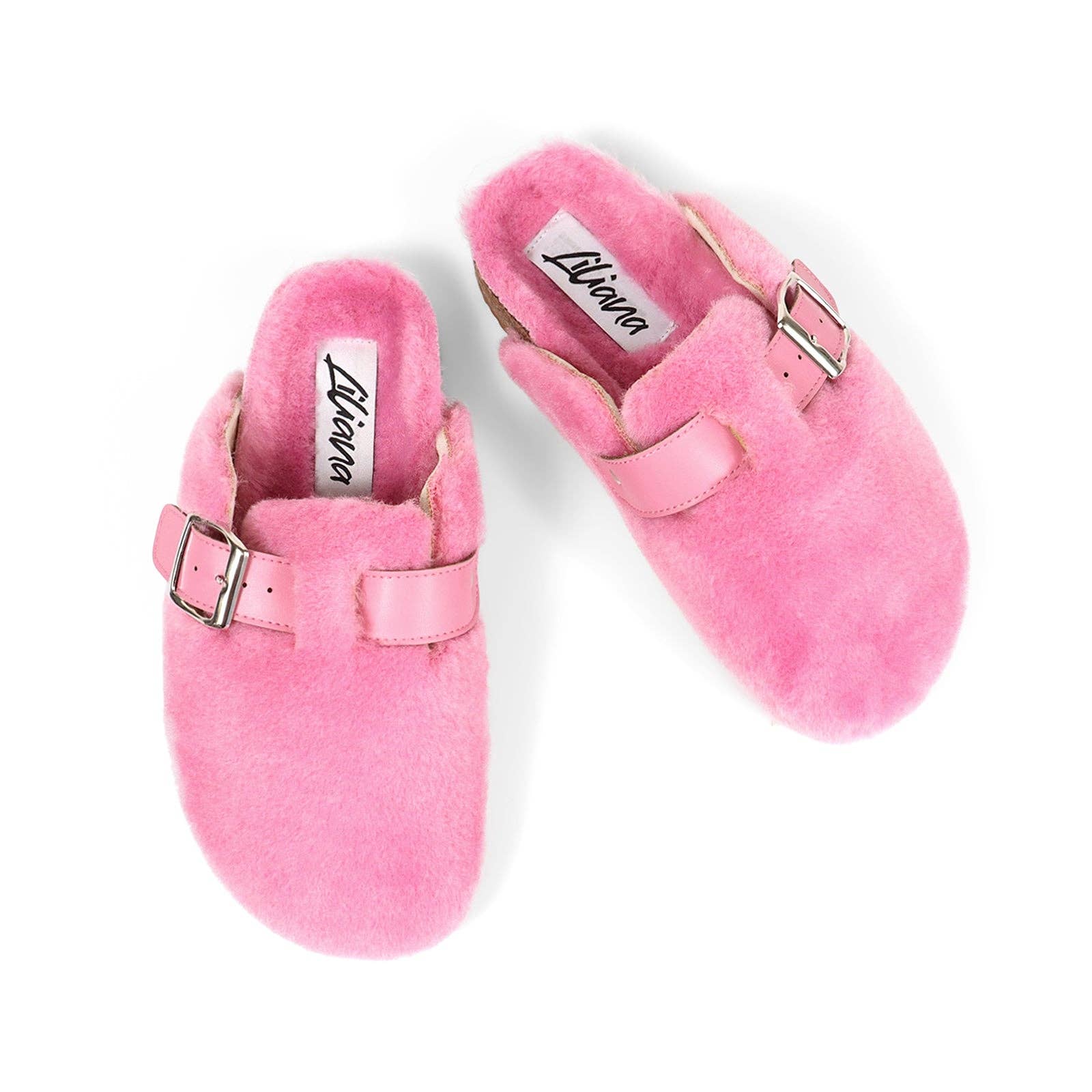 CAMILE-3 FUR BOSTON SOFT FOOTBED CLOGS PINK for wholesale on Faire4