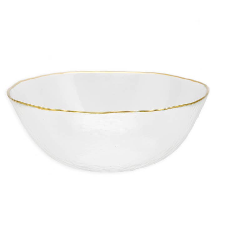CLASSIC TOUCH DECOR INC. - Wholesale Serve Bowl - Clear Salad Bowl with Gold Rim - 11"D