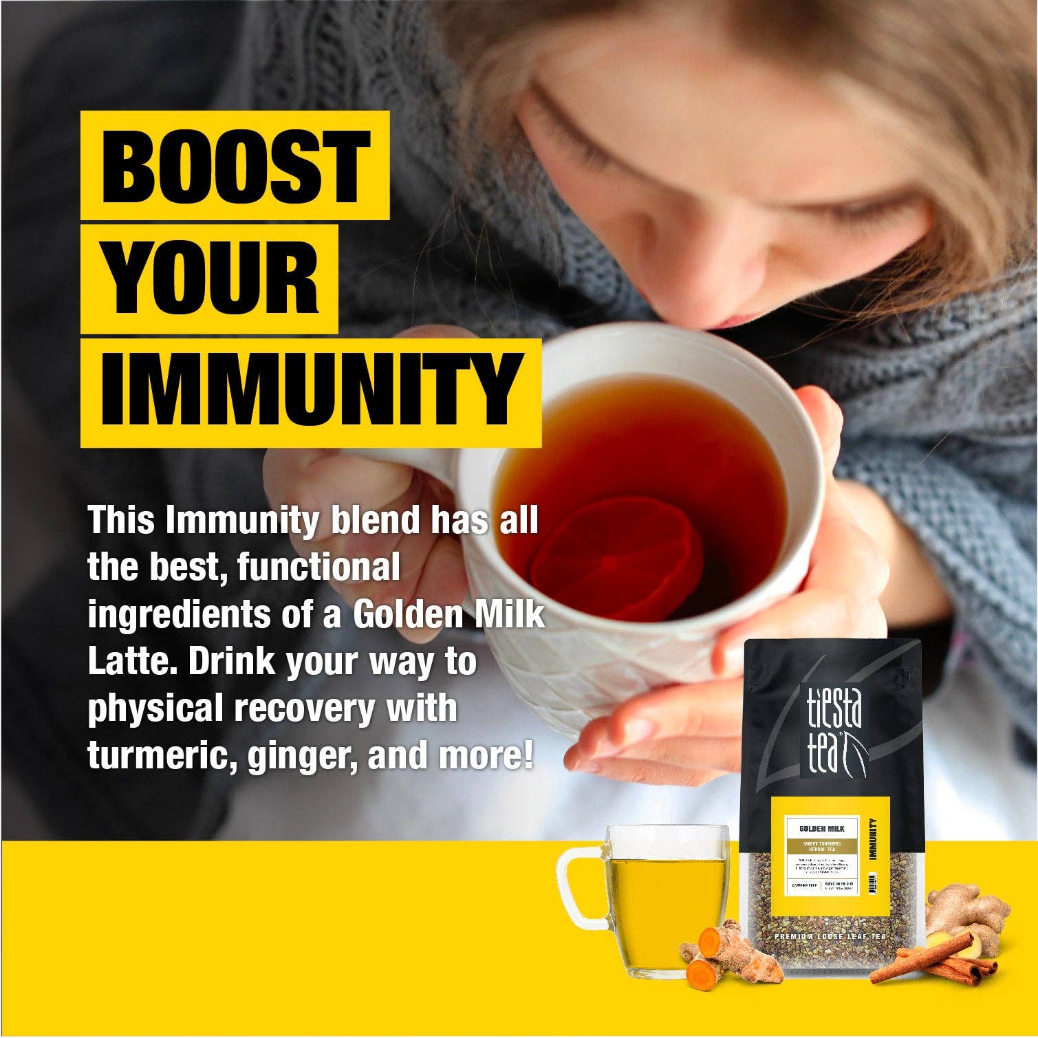 Tiesta Tea Company (loose leaf teas & accessories) - Wholesale Loose Tea - Golden Milk - Sweet Turmeric Herbal Tea19