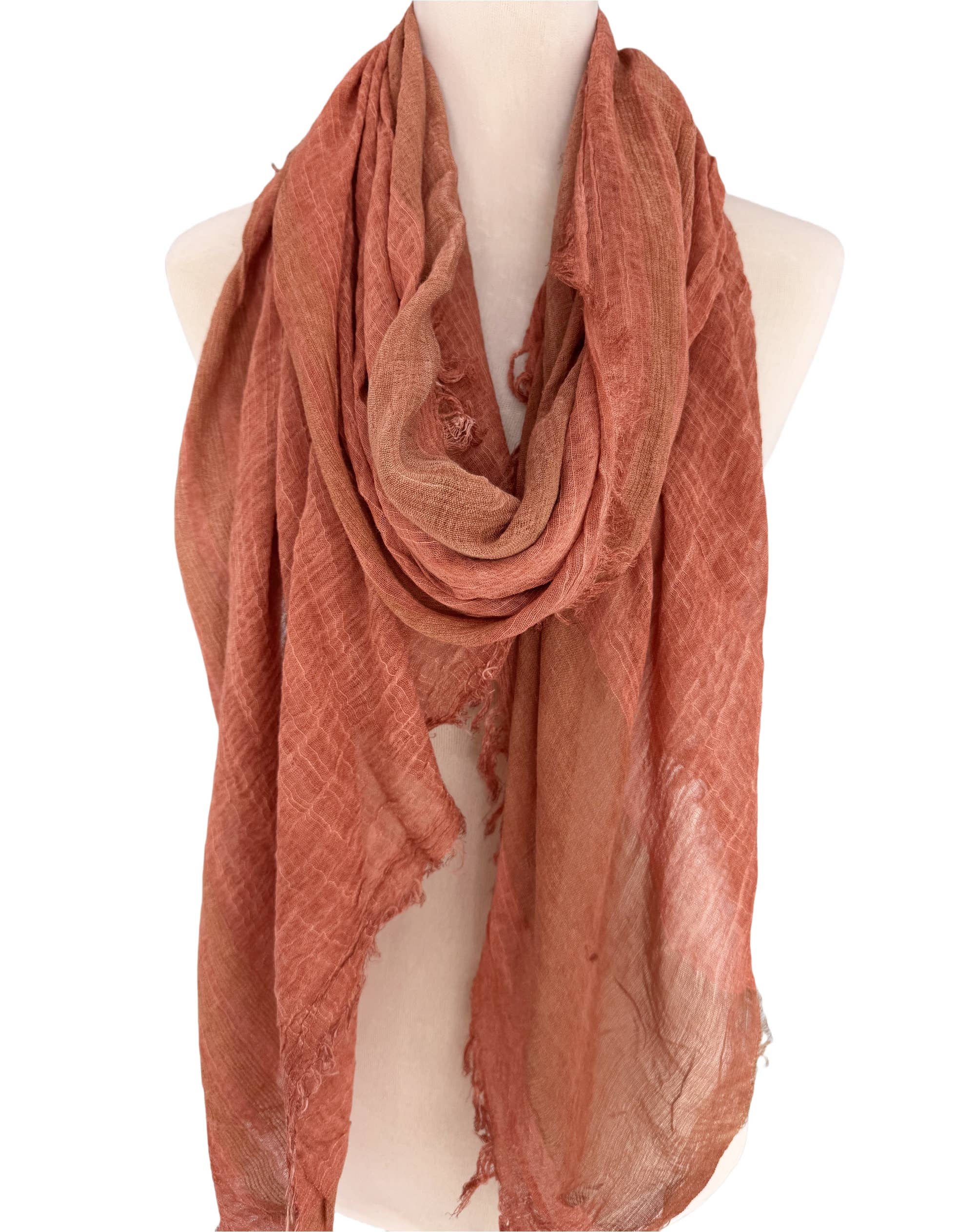 JC Sunny Fashion - Wholesale Scarf - Women's - Classic Vintage Stonewash Stripe-Trimmed Scarf7