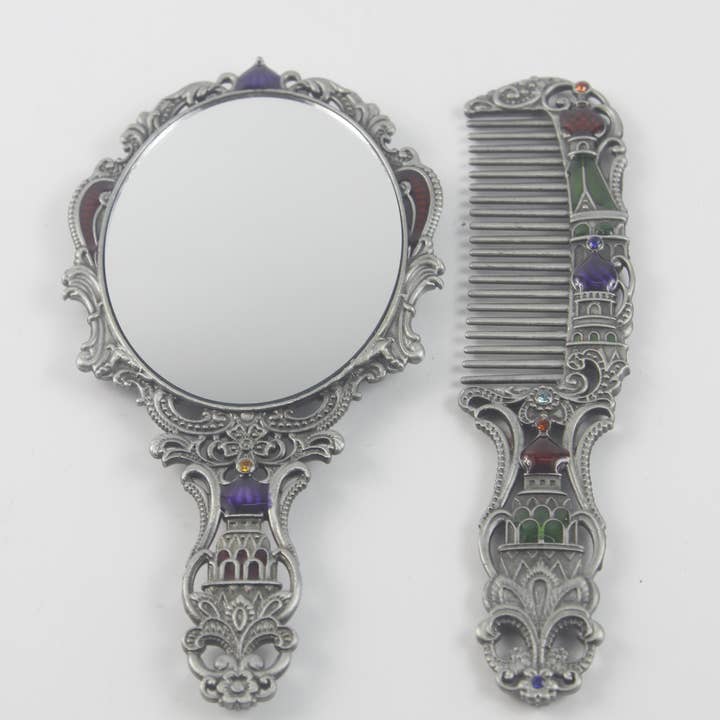 Ole - Wholesale Makeup Mirror - Vintage Small Size Castle Metal Mirror Set5