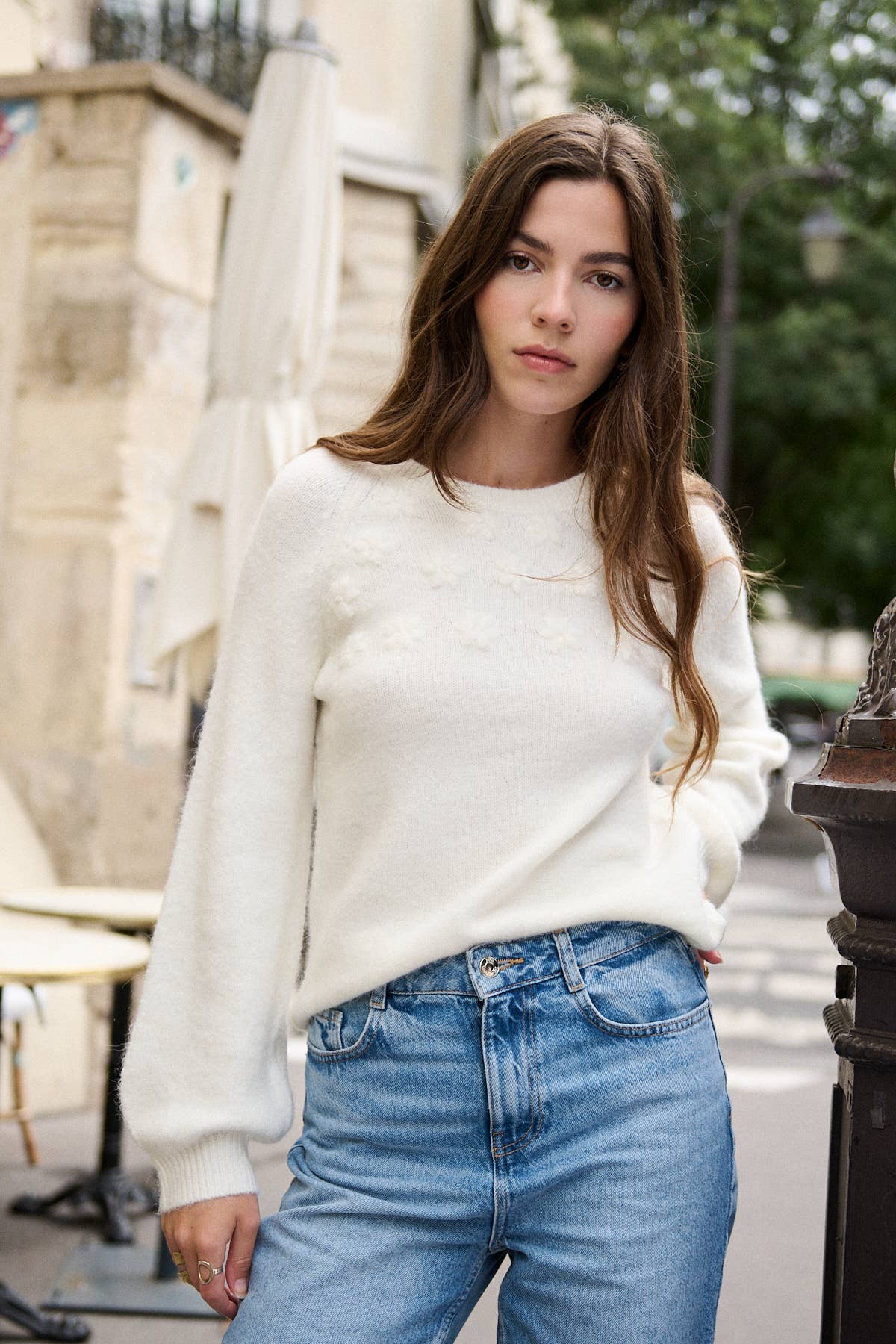 Nathael Paris - Vente Pull en maille – femme - Pull en alpaga et laine manches longues légèrement ballon6