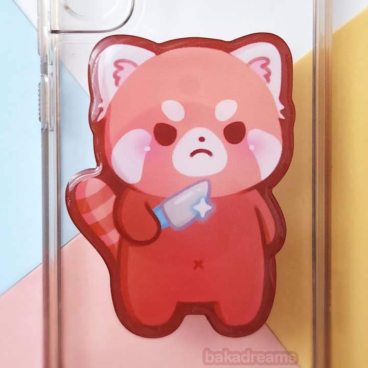 Stabby Red Panda Phone Grip for wholesale by BakaDreams