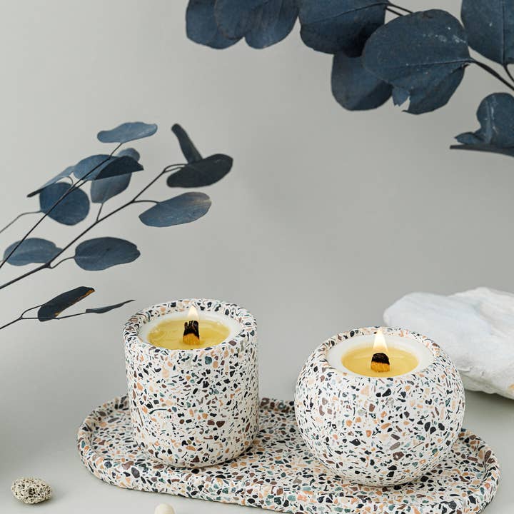 Nema Concept – wholesale Jar/filled candle – Terrazzo Concrete Scented Soy Candle, Home Decor2