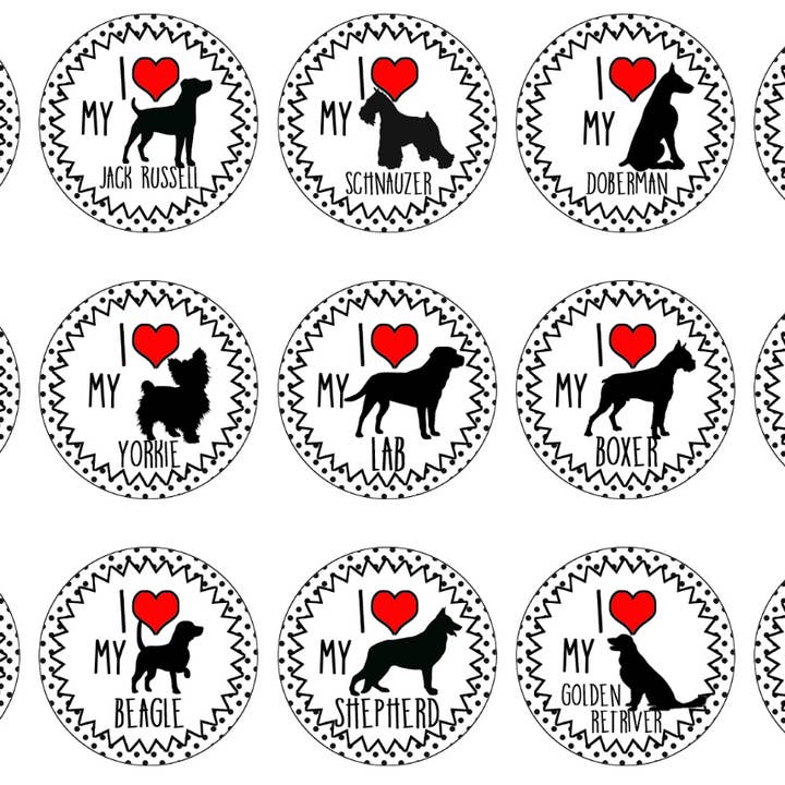 Snap Jewelry - Dog Love - I Love Dogs - Your Choice of Breed for wholesale by Say It in A Snap Jewelry