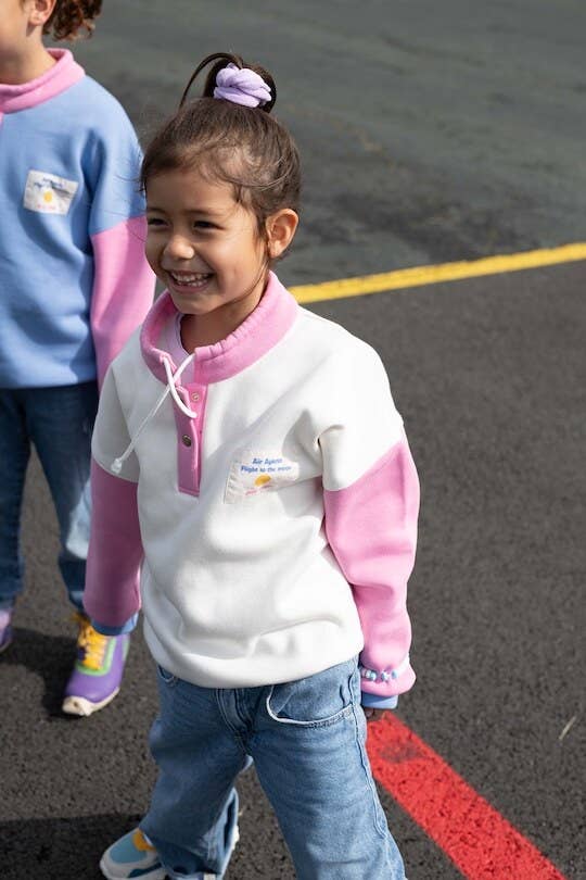 Ayuna - Wholesale Sweatshirt - Kids - Children's Cotton Sweatshirt Pink and White - Retro 90's6
