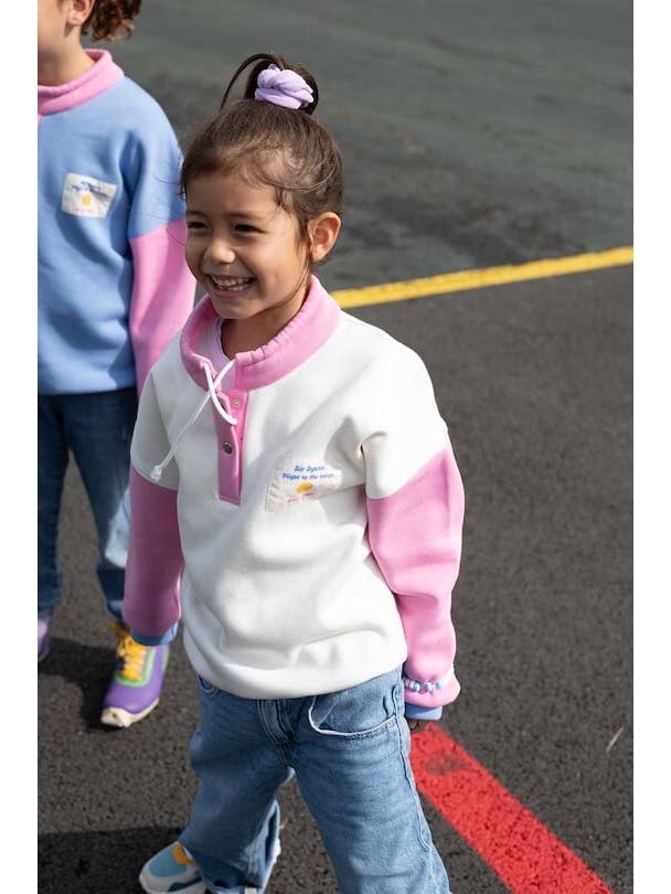 Ayuna - Wholesale Sweatshirt - Kids - Children's Cotton Sweatshirt Pink and White - Retro 90's6