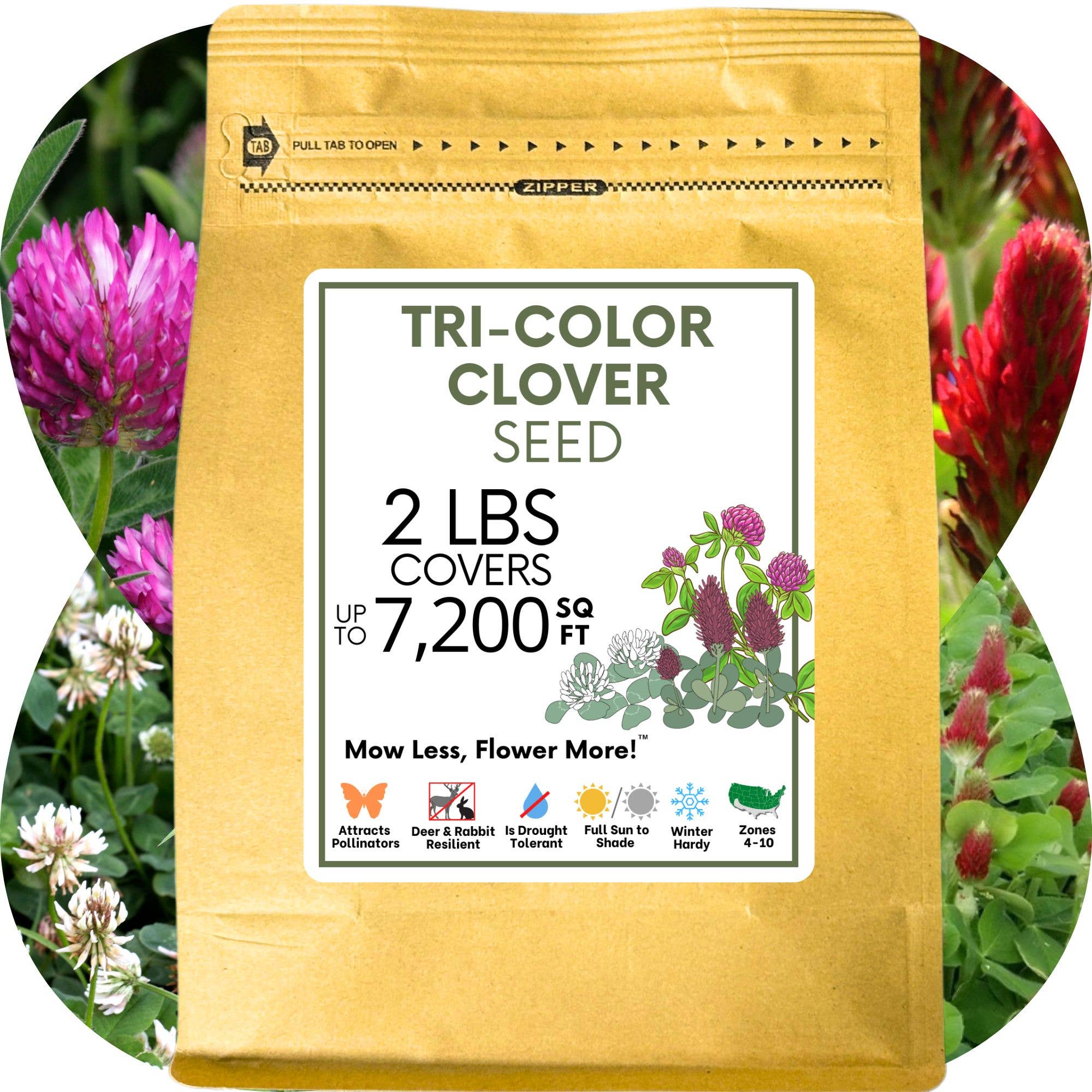 Flawn Seed Kits - Wholesale Plant Seeds - Tri-Color Clover Seed Mix Pouches9