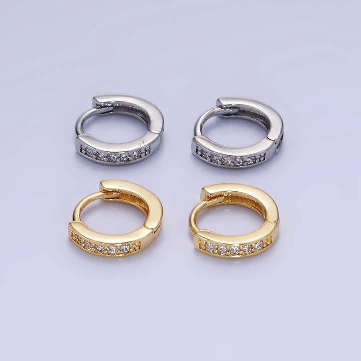 Aim Eternal - Wholesale Huggie Earrings - 14K Gold Filled 10mm CZ Lined Cartilage Huggie Earrings