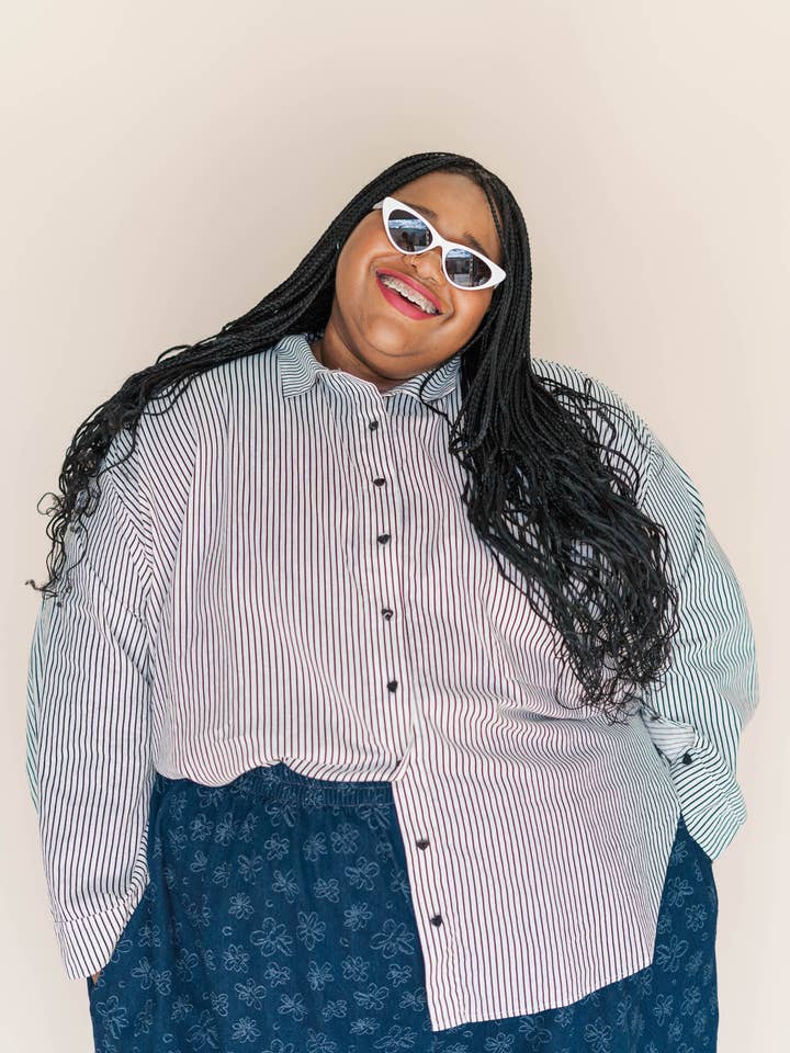 Nettle Studios - Wholesale Button Down Shirt - Unisex - Size Inclusive Plus Size Long Sleeve Button Up Striped Linen2