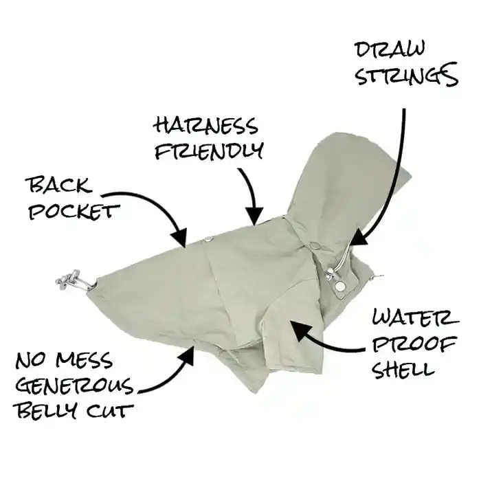 Miamore Pets - Wholesale Hondenregenjas - Hond - Mosgroene regenjas/parka voor honden2