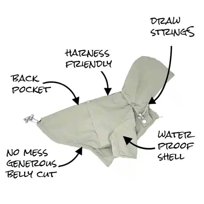 Miamore Pets - Wholesale Hondenregenjas - Hond - Mosgroene regenjas/parka voor honden2