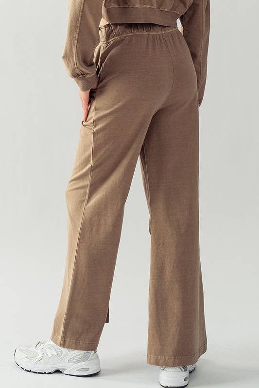 Urban Daizy - Wholesale Lounge Sweatpants/Joggers - Women's - Mineral Wash Wide Leg Elastic Waist Casual Sweatpants13