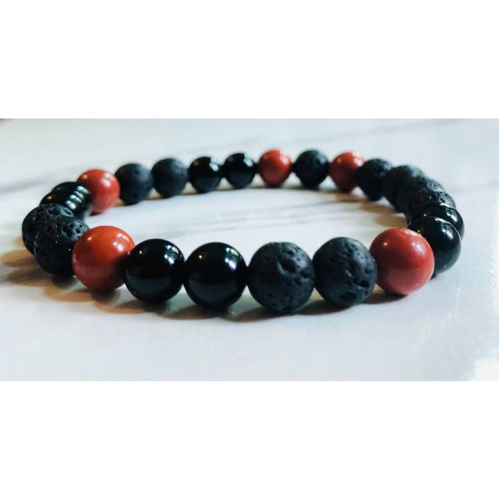 Lava Stone Bracelet, Black Onyx Bracelet for wholesale by Stone+Sage
