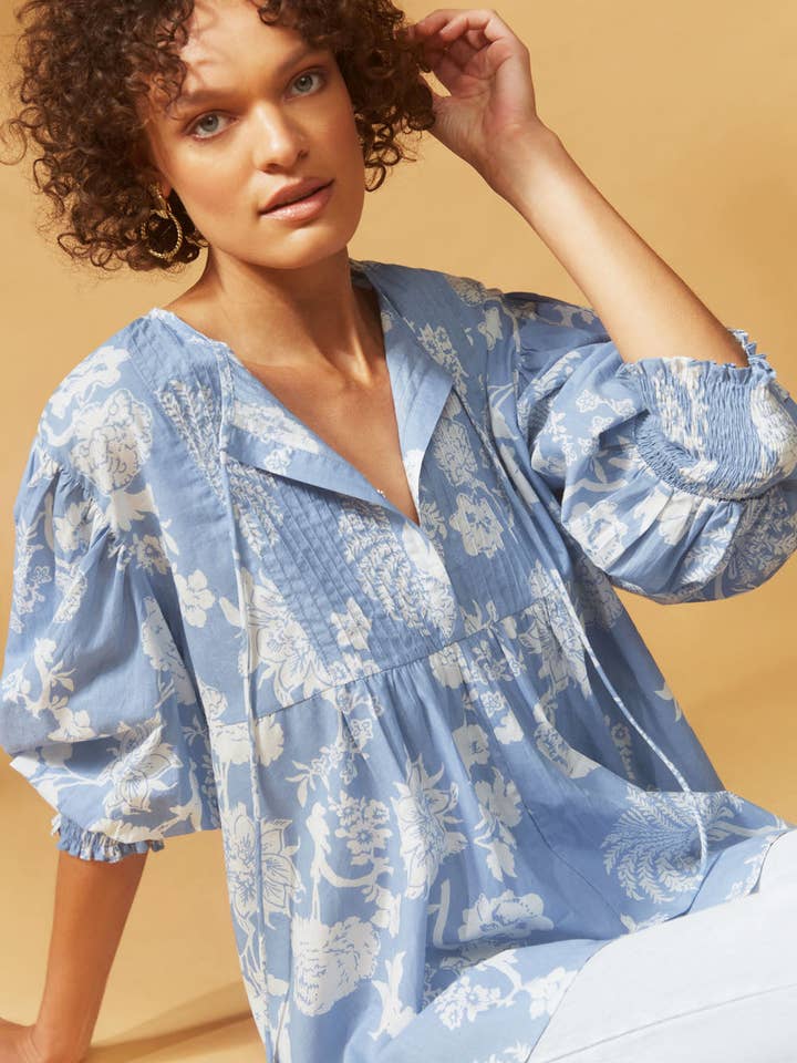 Baumwollbluse mit Kokosnuss-Print für den Großhandel von House of Lacuna