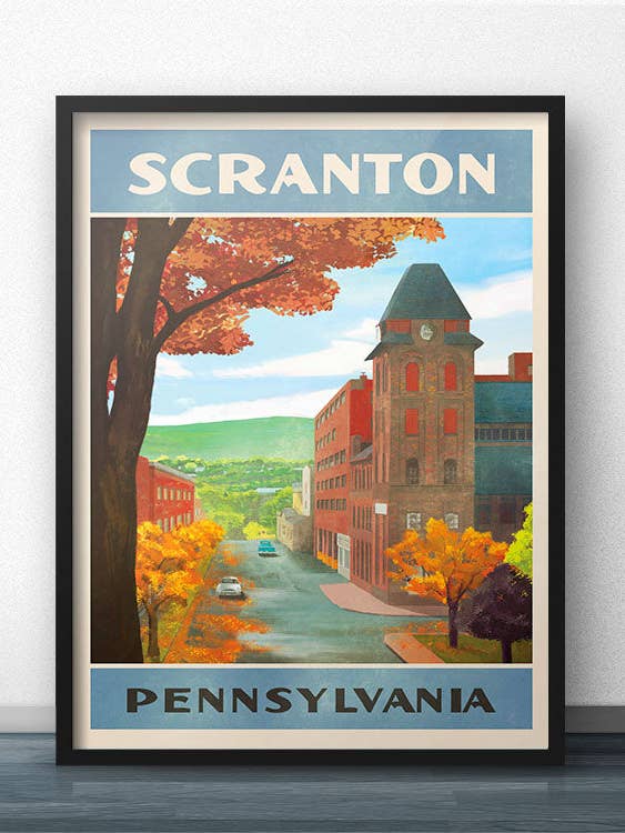 Scranton Travel Poster (for The Office fans) for wholesale by WindowShopGal