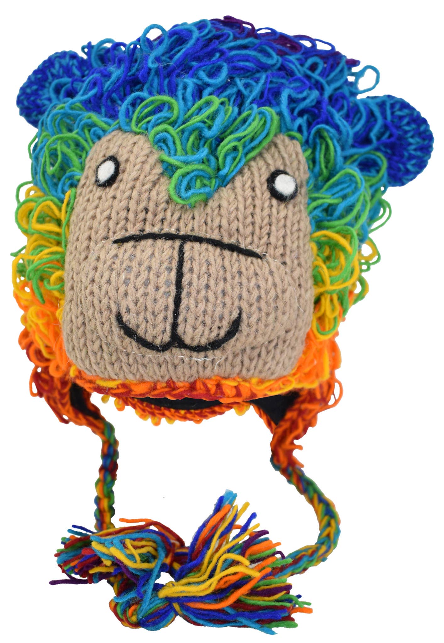 Gheri – wholesale Trapper/Bomber Hat - Unisex – Woolen Handknitted Fleece Lined Trapper Animal Hat Goat Fox3