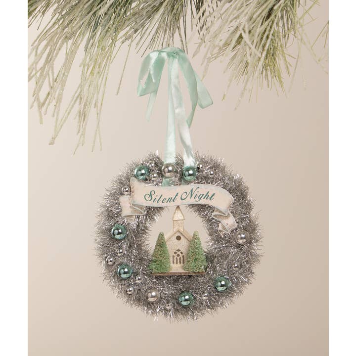 Bethany Lowe Designs - Wholesale Ornament - Pastel Wreath Aqua