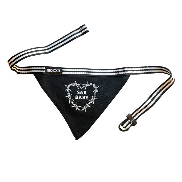 Black Sad Babe Adjustable Pet Bandana for wholesale on Faire1