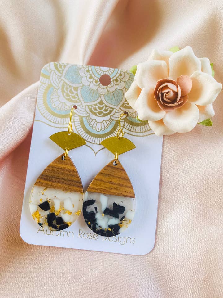 Boucles d'oreilles en bois Boho 19 pour la vente par Autumn Rose Designs