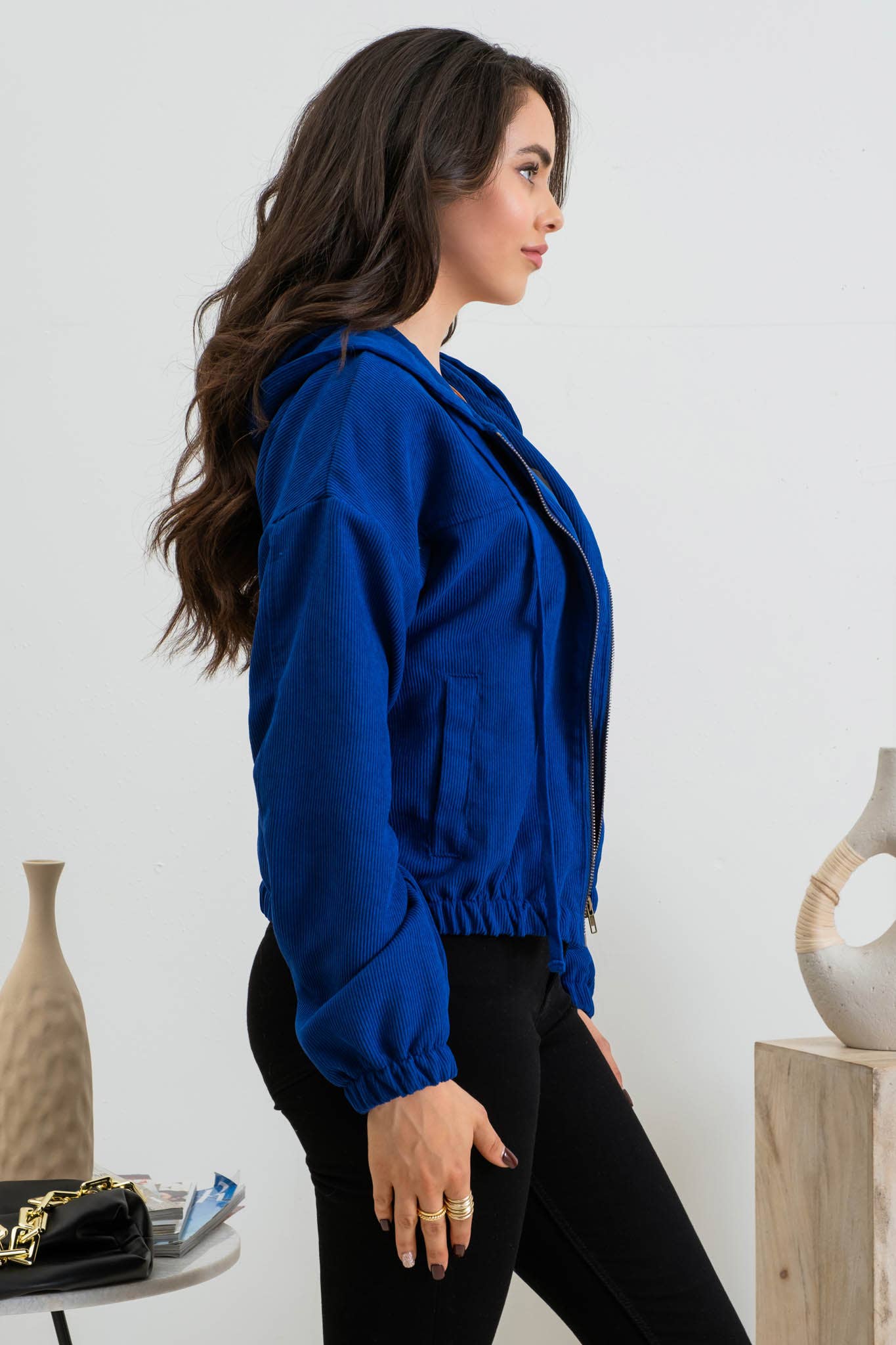 Blu Pepper – Blusão - Mulher por atacado – CASACO DE VELUDO COM ZÍPER60