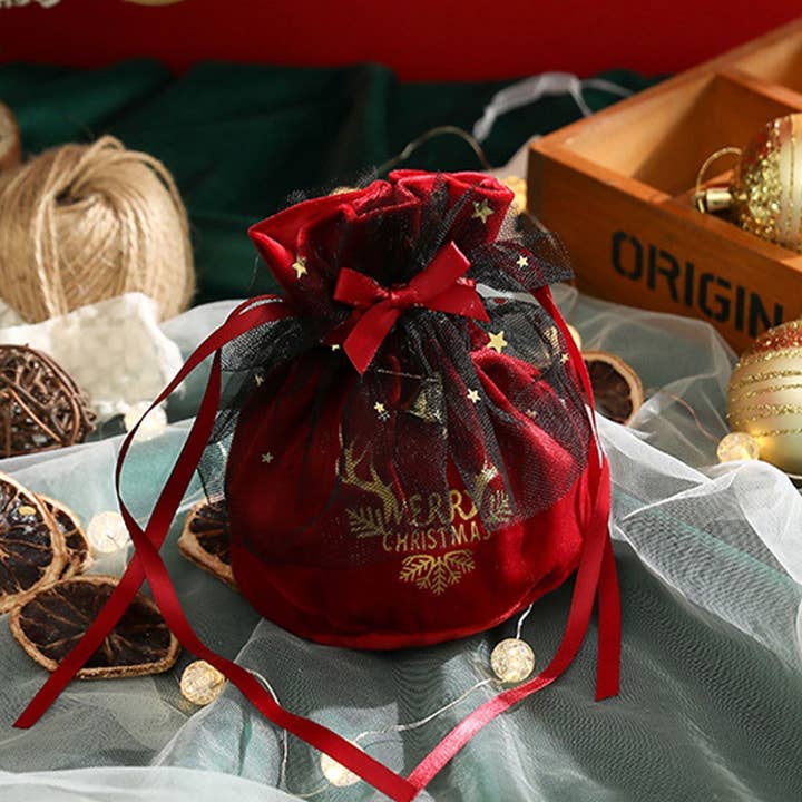 ACCITY - Wholesale Gift Bag - Christmas Velvet Apple Pouch Gift Bag Tote_CWMM105735