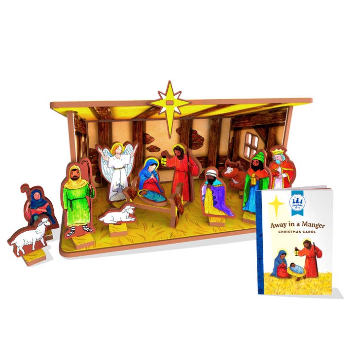 Storytime Toys - Wholesale Toy Set - Kids - Away in a Manger Children's Nativity Book and Playset