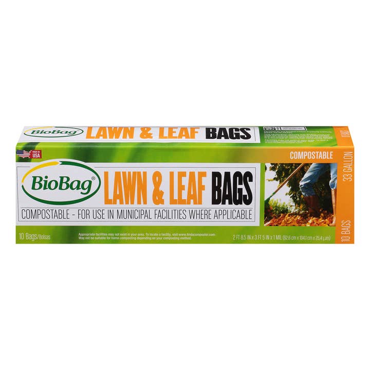 BioBag America Inc - Wholesale Garden Tool - BioBag 100% Lawn & Leaf Regular Bag 10-ct (120 total)