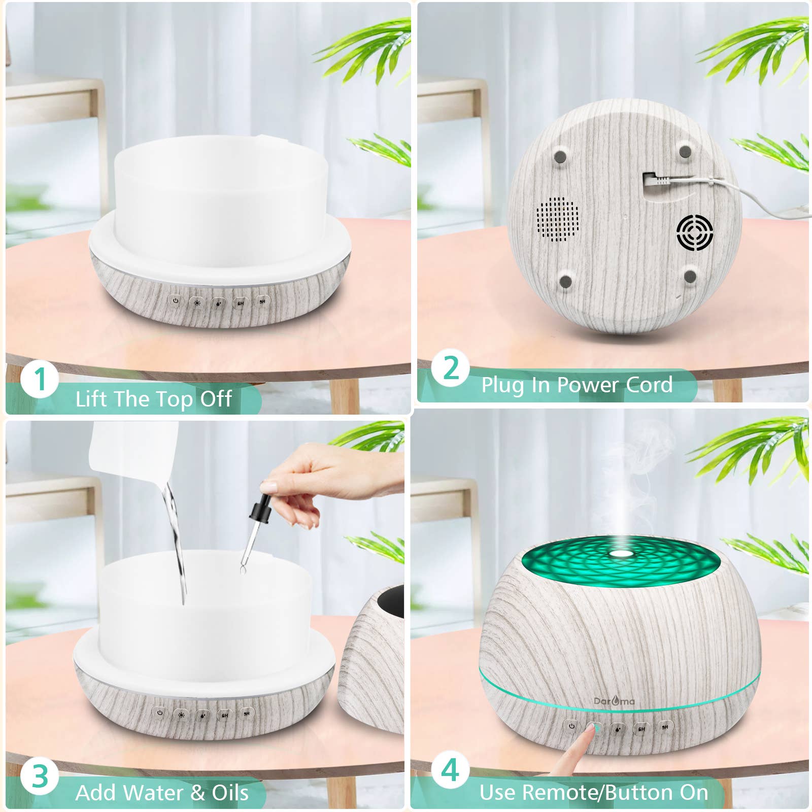 DAROMA - Wholesale Electronic Diffuser - 1000ML Essential Oil Diffuser with Bluetooth Speaker &Remote6