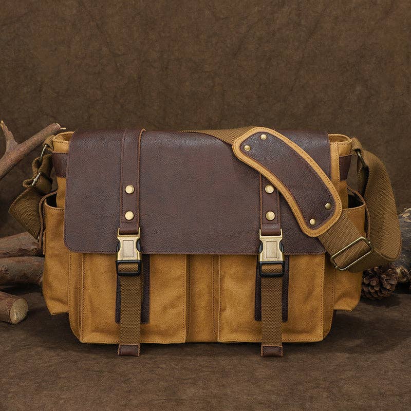 RockCow Leather Studio - Wholesale Crossbody Bag - Women's - Waterproof Canvas Camera Bag Shoulder Bag Case SLR/DSLR Camera Bags Canvas And Leather Camera Bags6