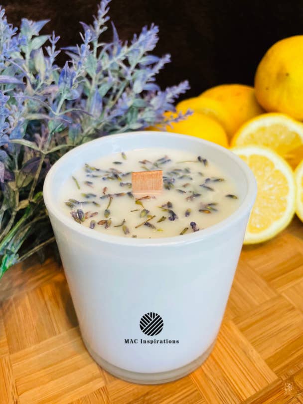 Lavender & Lemon Luxury Soy Candle - Clean-Burning for wholesale by MAC Inspirations