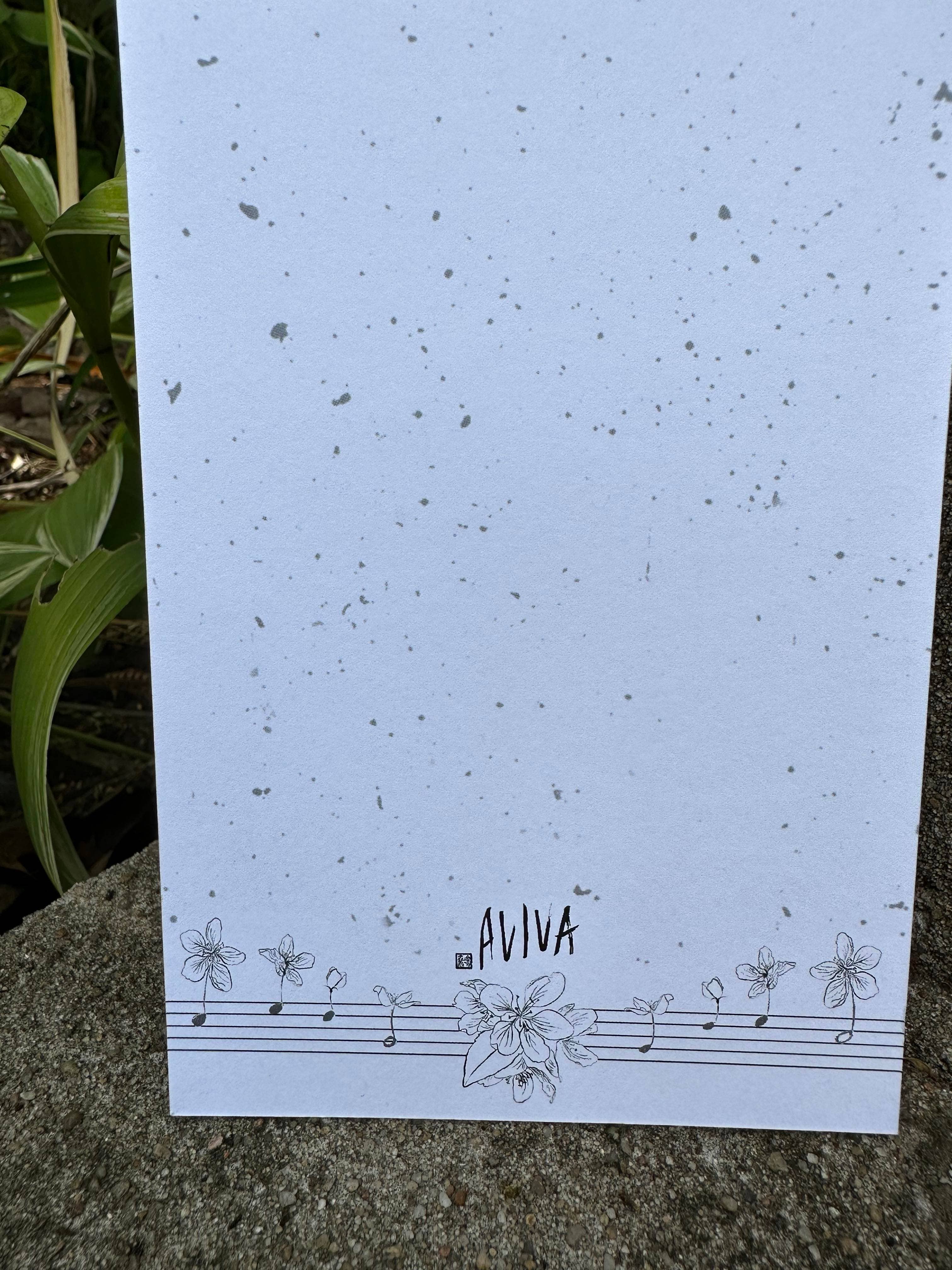 AVIVA TU LLC - Wholesale Stationery/Notecard Set - Notecards-Botanical Music Instruments21