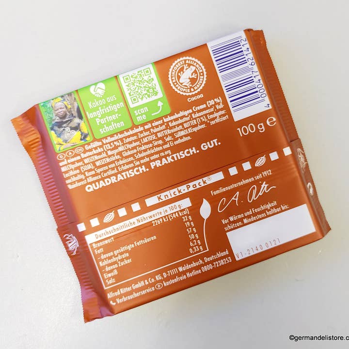 Phoenix Distributions - Wholesale Chocolate - RITTER SPORT Knusperkeks 30% 100 gramm 11count3