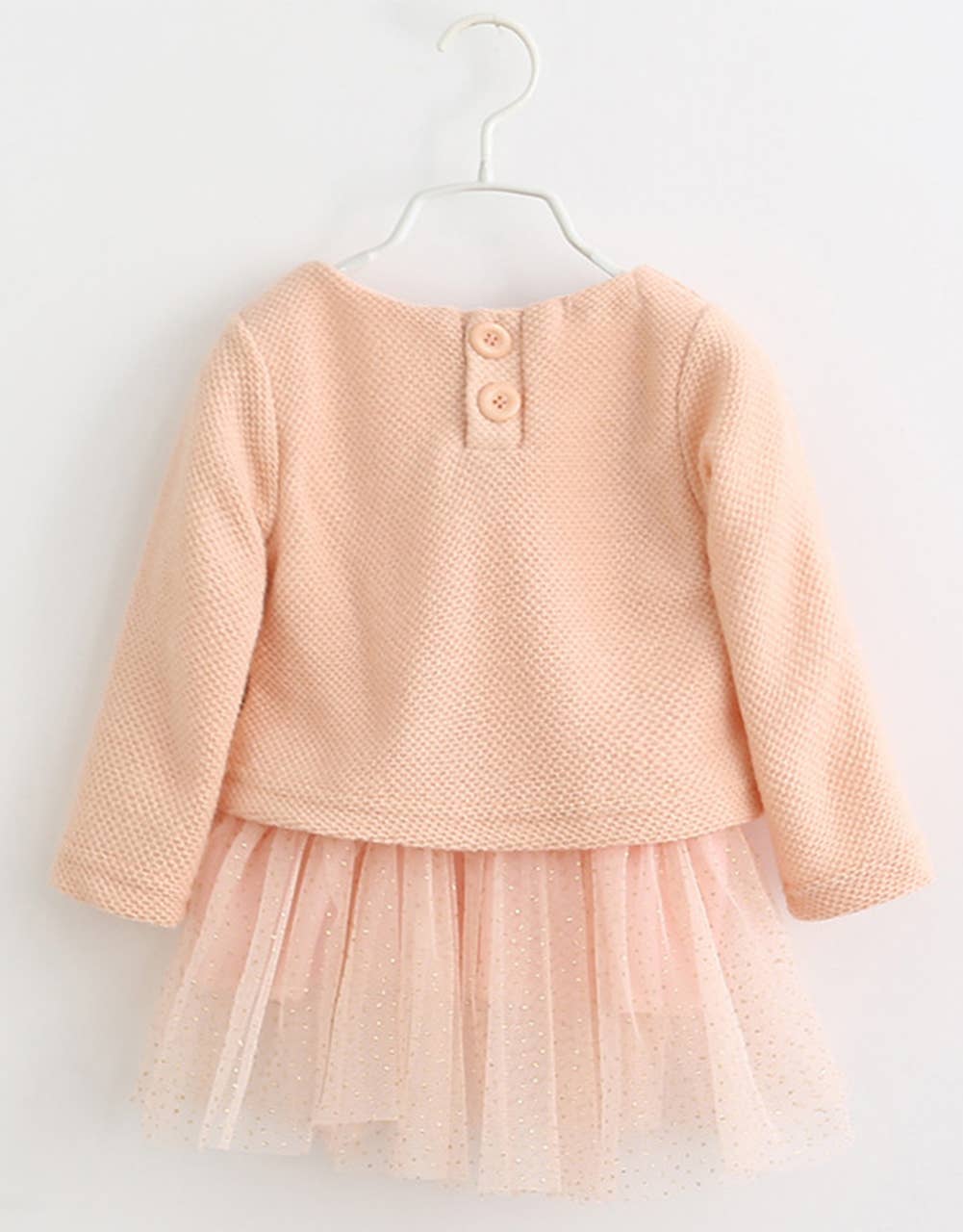 Fennco Styles - Wholesale Knit Sweater - Baby - Pink Knit Baby Tulle Skirt Sweater 1