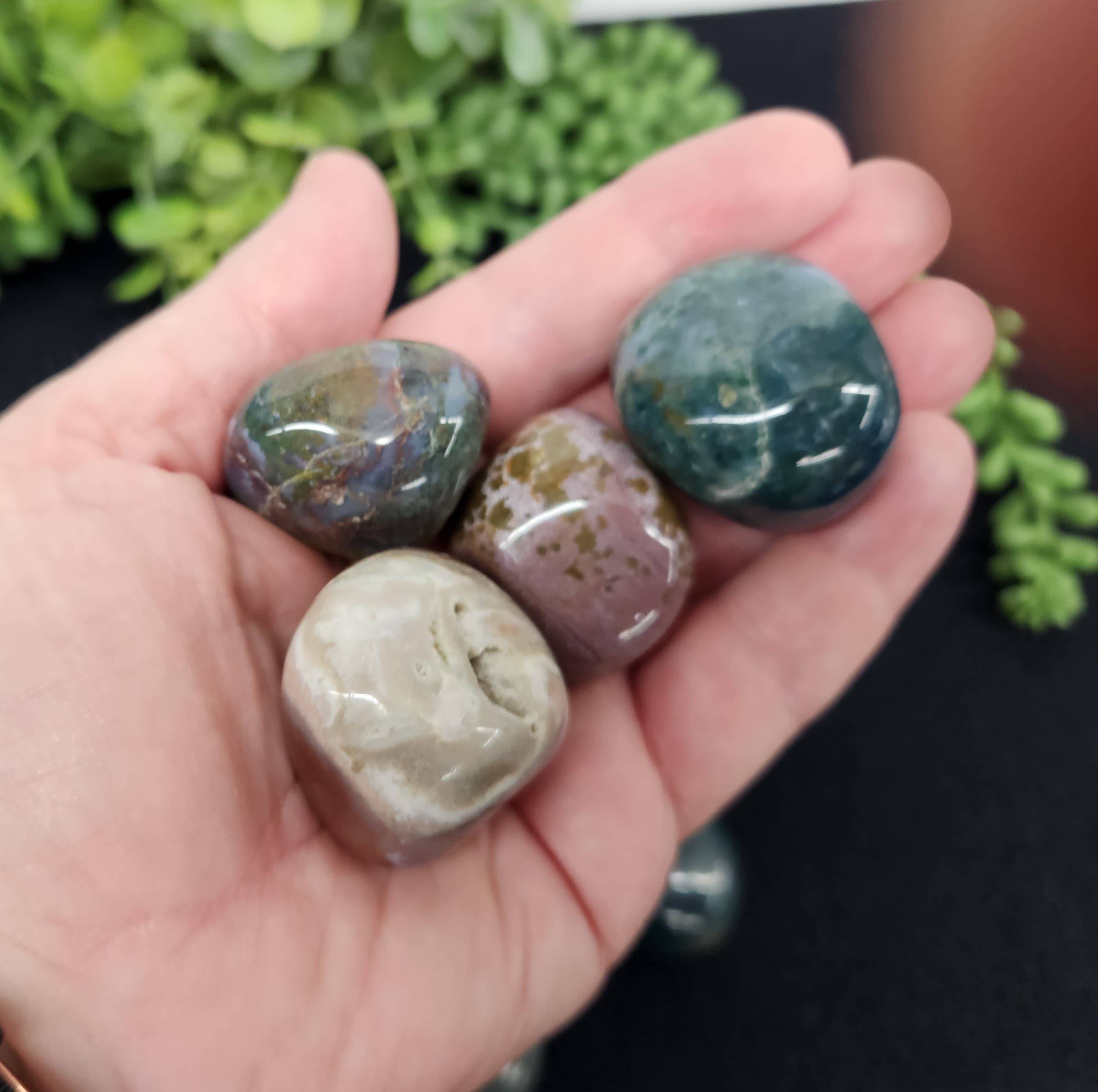 Meraki Gemstones - Wholesale Spirituele steen/kristal - Ocean Jasper (1 kg/2,2 lbs.) Trommelde stenen ca. 30-35 mm6